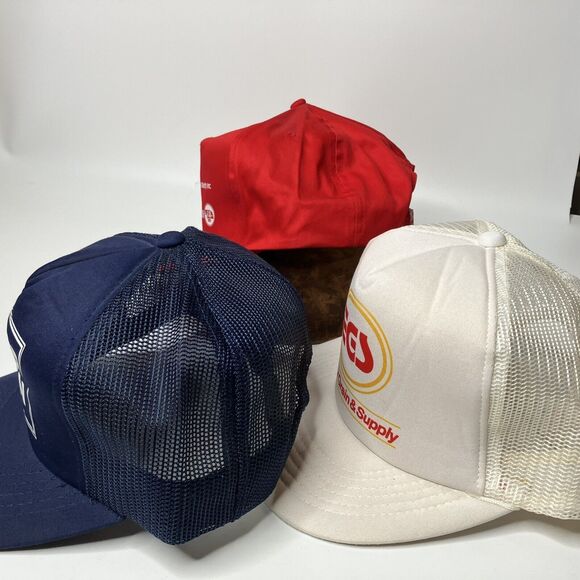 Lot of 3 Vtg Edgar Grain Farmer Trucker Cap Hat Agriculture Nebraska Snapback - Picture 3 of 15